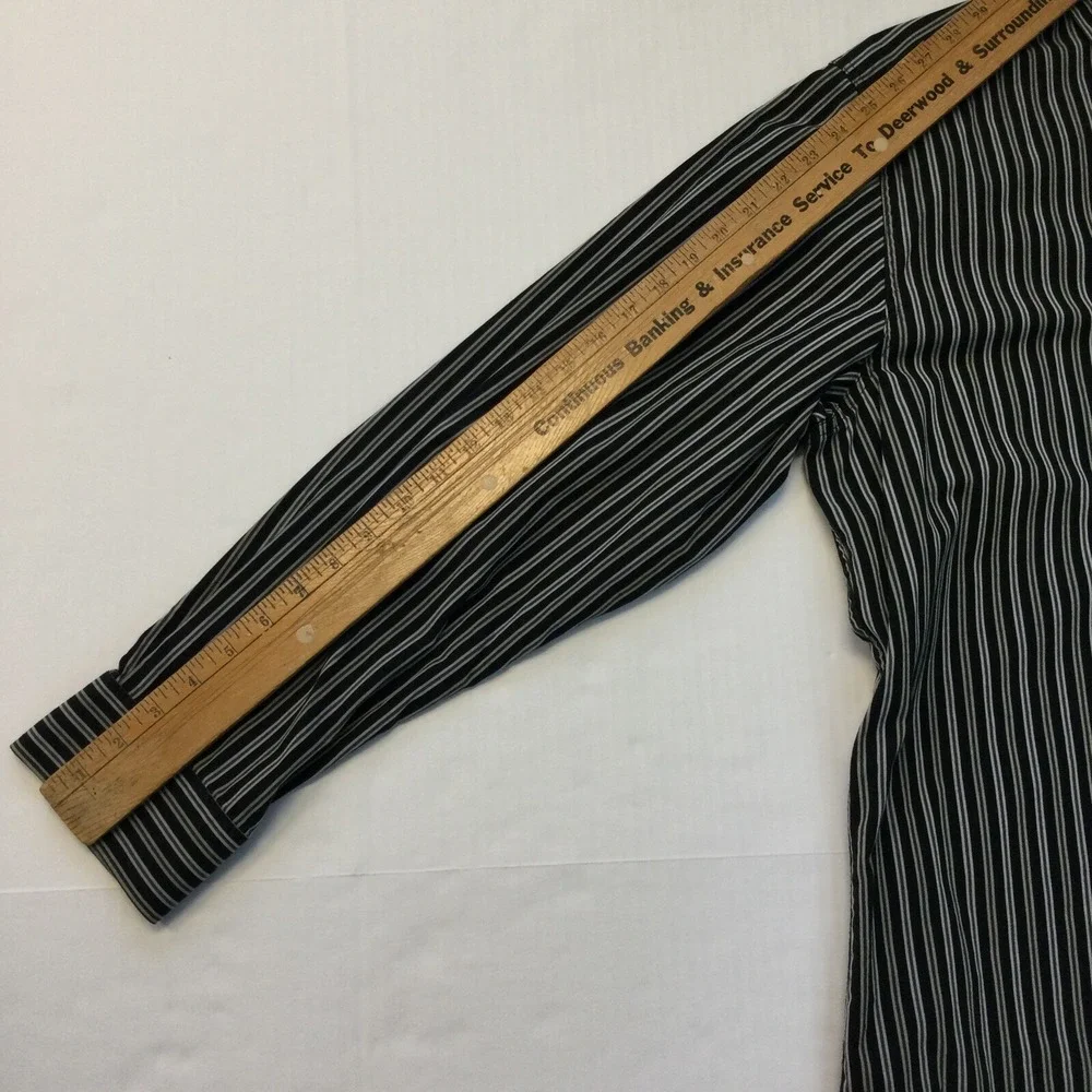 Structure premium Woven 100%‎ Cotton Button Up Striped Long Sleeve Career/Casual